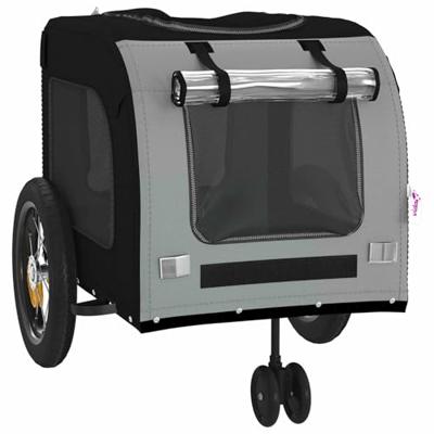 Fietskar voor huisdieren Grijs en zwart 125 x 53 x 54 cm