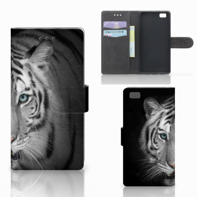 Huawei Ascend P8 Lite | Telefoonhoesje | Met pasjeshouder | Tijger Huawei Ascend P8 Lite | Telefoonhoesje | Met pasjeshouder | Tijger