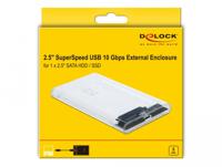 DeLOCK 42617 behuizing voor opslagstations HDD-/SSD-behuizing Transparant 2.5 - thumbnail