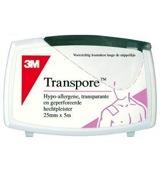 3M Transpore hechtpleister 5m x 25mm 1 Stuks - thumbnail