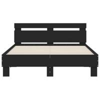 Bedframe met hoofdeinde en LED zwart 120x200 cm - thumbnail