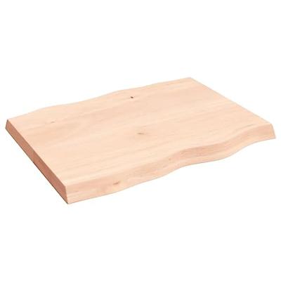 Tafelblad natuurlijke rand 80x60x(2-6) cm massief eikenhout