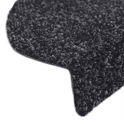 VidaXL Trapmatten zelfklevend 15 stuks 65x21x4 cm zwart halfrond groot