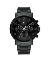 Tommy Hilfiger heren zwart roestvrijstalen armbandhorloge 44 mm - thumbnail
