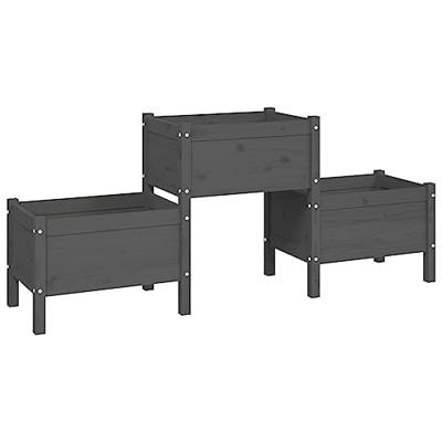VidaXL Plantenbak 178,5x44x75 cm massief grenenhout grijs