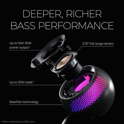 Creative Labs Creative Pebble X Plus luidspreker set 8 W Zwart 2.1 kanalen Creative Labs Creative Pebble X Plus luidspreker set 8 W Zwart 2.1 kanalen