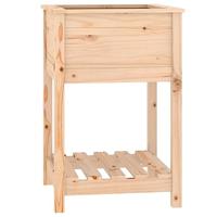 Plantenbak met schap 54x54x81 cm massief grenenhout - thumbnail