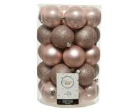 34 onbreekbare kerstballen mixkoker poeder roze - thumbnail