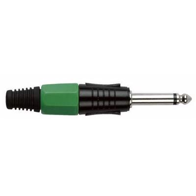 DAP 6,3mm Jackplug mono zwart met groen eindkapje