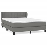 Boxspring met matras stof donkergrijs 140x190 cm - thumbnail