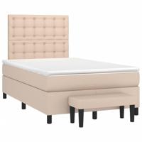 Boxspring met matras kunstleer cappuccinokleurig 120x190 cm - thumbnail