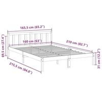 Bedframe extra lang zonder matras grenenhout wit 160x210 cm - thumbnail