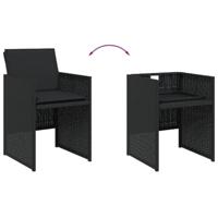 13-delige Tuinset met kussens poly rattan zwart - thumbnail