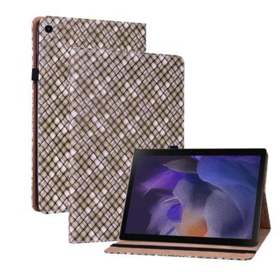 Voor Samsung Galaxy Tab A8 10.5 2021 Kleur Weave Lederen Tablet Case met Houder (Brown) Voor Samsung Galaxy Tab A8 10.5 2021 Kleur Weave Lederen Tablet Case met Houder (Brown)