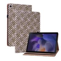Voor Samsung Galaxy Tab A8 10.5 2021 Kleur Weave Lederen Tablet Case met Houder (Brown) - thumbnail