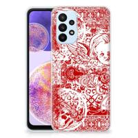Silicone Back Case Samsung Galaxy A23 Angel Skull Rood - thumbnail