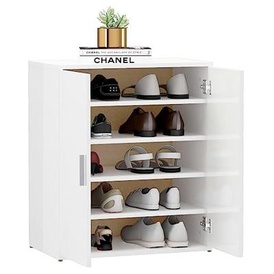 VidaXL Schoenenkast 60x35x70 cm bewerkt hout hoogglans wit