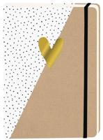 Notitieboek kraft gouden hart a5 lijn 92pag sc - thumbnail