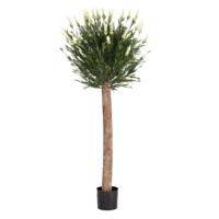 Kunstlavendel bol op stam 120cm UV Wit - thumbnail