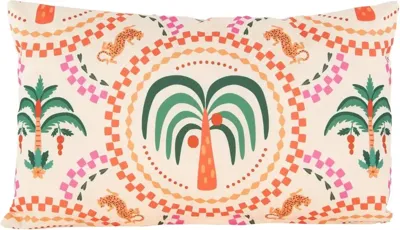 Anna's Collection buitenkussen palmboom 0x0cm oranje