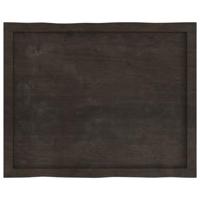 Tafelblad natuurlijke rand 80x60x6 cm eikenhout donkerbruin - thumbnail