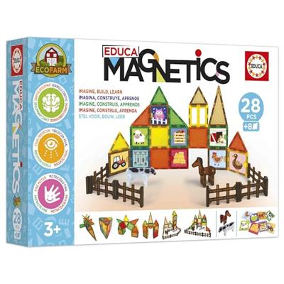 Magnetics Ecoferme - Constructiespel - EDUCA - 28 magnetische stukken, 2 dieren, 8 kaarten - Vanaf 3 jaar Magnetics Ecoferme - Constructiespel - EDUCA - 28 magnetische stukken, 2 dieren, 8 kaarten - Vanaf 3 jaar