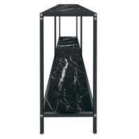 Wandtafel 200x35x75,5 cm gehard glas zwart - thumbnail