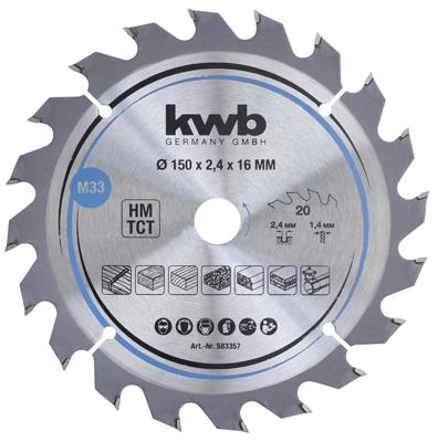 kwb 583357 Hardmetaal-cirkelzaagblad 150 x 16 mm 1 stuk(s)