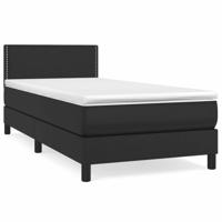 Boxspring met matras kunstleer zwart 90x200 cm - thumbnail