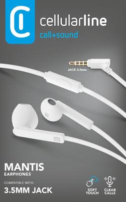 Cellularline Mantis stereo koptelefoon met heldere microfoon Mantis Stereo 1 wit