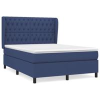 Boxspring met matras stof blauw 140x200 cm - thumbnail