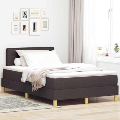 Boxspringbed met matras Donkerbruin 120 x 200 cm Stof