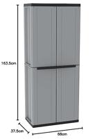 Kledingkast Terry jline268 Zwart Zwart/Gris Hars Plastic 68 x 37,5 x 163,5 cm - thumbnail