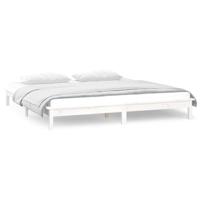 Bedframe LED massief hout wit 120x200 cm - thumbnail