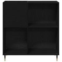 Platenkast met plank Zwart eiken 85 x 38 x 89 cm Bewerkt hout - thumbnail