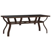 Tuintafel 180x80x70 cm staal en glas bruin en zwart - thumbnail