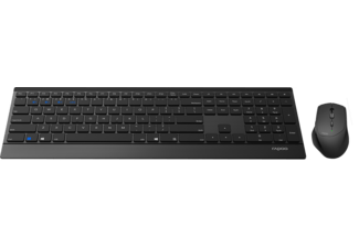 Rapoo 9500M Multi-mode Wireless Ultra-slim Combo Set Zwart