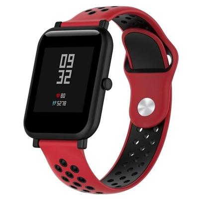 Dubbele kleur siliconen Sport polsband voor Huawei Watch serie 1 18mm (rood-zwart)