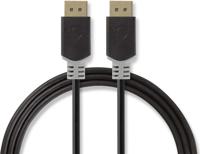 Nedis CCBW37014AT20 Displayport-kabel Displayport Male Displayport Male 8k@60hz Verguld 2.00 M Rond Pvc Antraciet / Grijs Doos - thumbnail