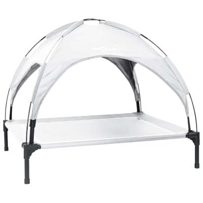 vidaXL Hondenbed Zilvergrijs 104 x 86 x 84,5 cm Staal, Tuin en terras, moderne huisdierbed, lichtgewicht hondenplatform, vlekbestendig, weerbestendige lounge, draagbaar