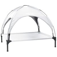 vidaXL Hondenbed Zilvergrijs 104 x 86 x 84,5 cm Staal, Tuin en terras, moderne huisdierbed, lichtgewicht hondenplatform, vlekbestendig, weerbestendige lounge, draagbaar - thumbnail