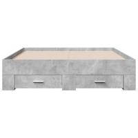 Bedframe met lades bewerkt hout betongrijs 120x200 cm - thumbnail