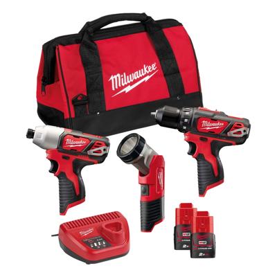 Milwaukee M12 BPP3A-202B Powerpack accu combiset 12V 2.0Ah in tas - 4933441225 Milwaukee M12 BPP3A-202B Powerpack accu combiset 12V 2.0Ah in tas - 4933441225