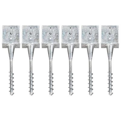 Grondpinnen 6 st 14x14x58 cm gegalvaniseerd staal zilverkleurig Grondpinnen 6 st 14x14x58 cm gegalvaniseerd staal zilverkleurig