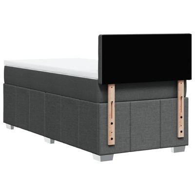Boxspring met matras stof donkergrijs 120x200 cm - thumbnail