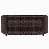4-delige Loungeset met kussens poly rattan bruin - thumbnail