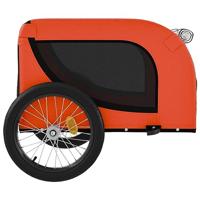 Hondenfietstrailer oxford stof en ijzer oranje en zwart - thumbnail