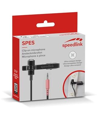 SPEEDLINK SPES Zwart Microfoon met bevestigingsclip SPEEDLINK SPES Zwart Microfoon met bevestigingsclip