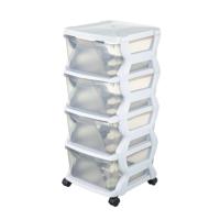 Bama Insieme Ladesysteem met Wieltjes 4 Laden 36x40x80 cm Wit/Transparant - thumbnail