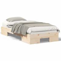 Bedframe met opslag Bruin 90 x 190 cm Massief grenenhout - thumbnail